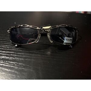 NYS Collection Sun Collection Sunglasses Gunmetal Chain Link Frame Y2K